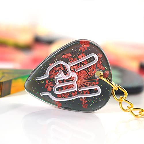 metulip 3Pcs Guitar Pick Resin Molds Guitar Triangle Plectrum Silicone Molds for Resin Casting Guitar Pick Case Mold Guitar Pendant Epoxy Molds for Musical Accessories Keychain - Image 5