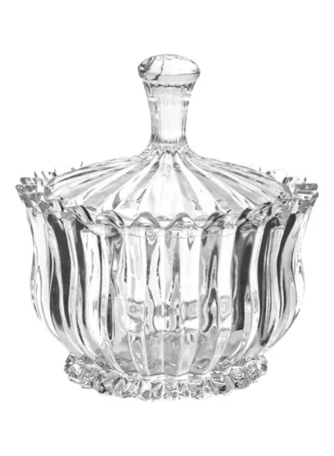 2 Pack Glass Candy Dish with Lid, Crystal Decorative Covered Sugar Bowl - Image 2