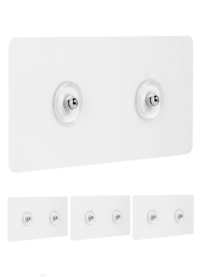 Gueryee 4Pcs Shower Caddy Adhesive Replacement, Stickers with Screws Stainless Steel for Caddies, Adhesive Hooks with Strong Sticky, Seamless Screws for Shower Rack Basket Heavy Duty - Image 1
