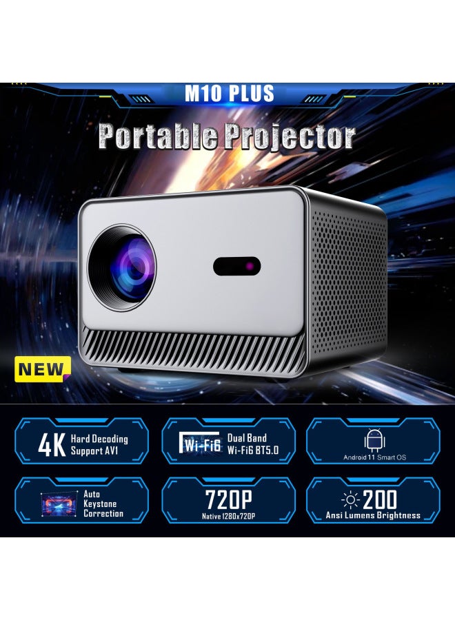 جهاز عرض M10plus دقة 4K عرض لاسلكي للهاتف المحمول عرض على حائط غرفة المعيشة جهاز عرض محمول صغير - Image 2
