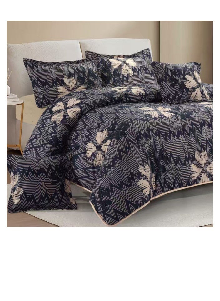 Blue Sky Luxurious Double bedspread made of 100% microfiber, reversible bed cover, double-filled duvet cover set, 6-piece sleeping set (filled duvet cover + fitted sheet + pillowcase + pillowcase). Bedspread measures 260 x 240 cm and duvet covers measure 200x200 cm (colors same as the picture) - Image 2