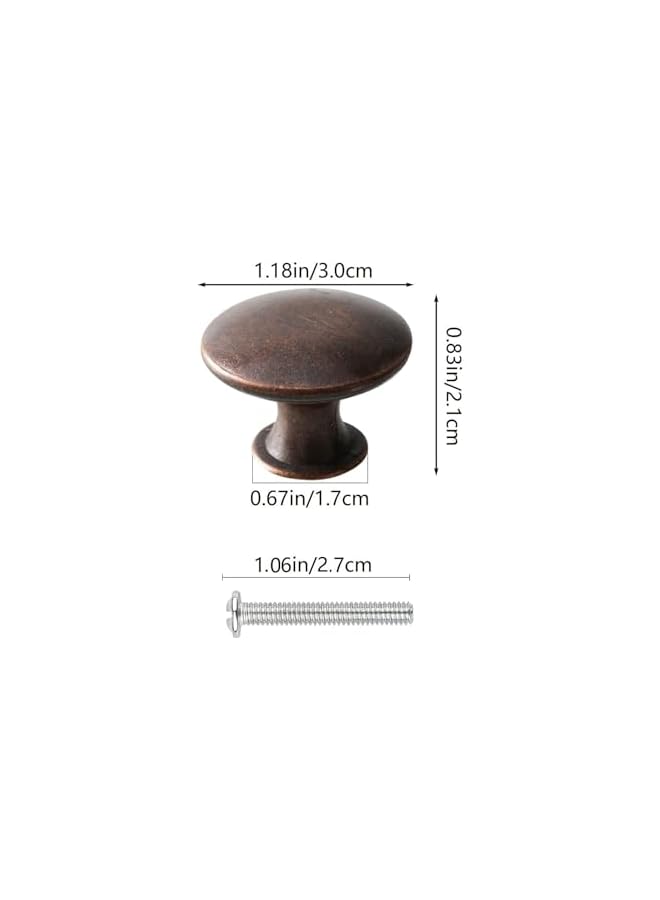 PROMASS promass Kitchen Cabinet Knobs Vintage Copper, 12 Pack Round Metal Wardrobe Handles Furniture Hardware Pulls with Screws for Chest of Drawers Cupboard Dresser Door, 30x21mm  - Image 2
