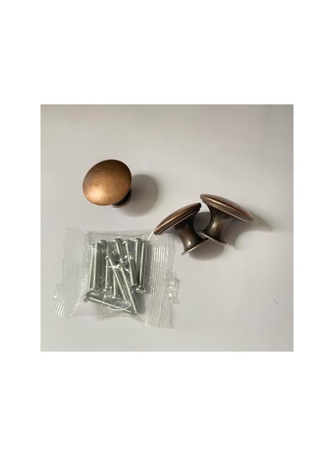 PROMASS promass Kitchen Cabinet Knobs Vintage Copper, 12 Pack Round Metal Wardrobe Handles Furniture Hardware Pulls with Screws for Chest of Drawers Cupboard Dresser Door, 30x21mm  - Image 4