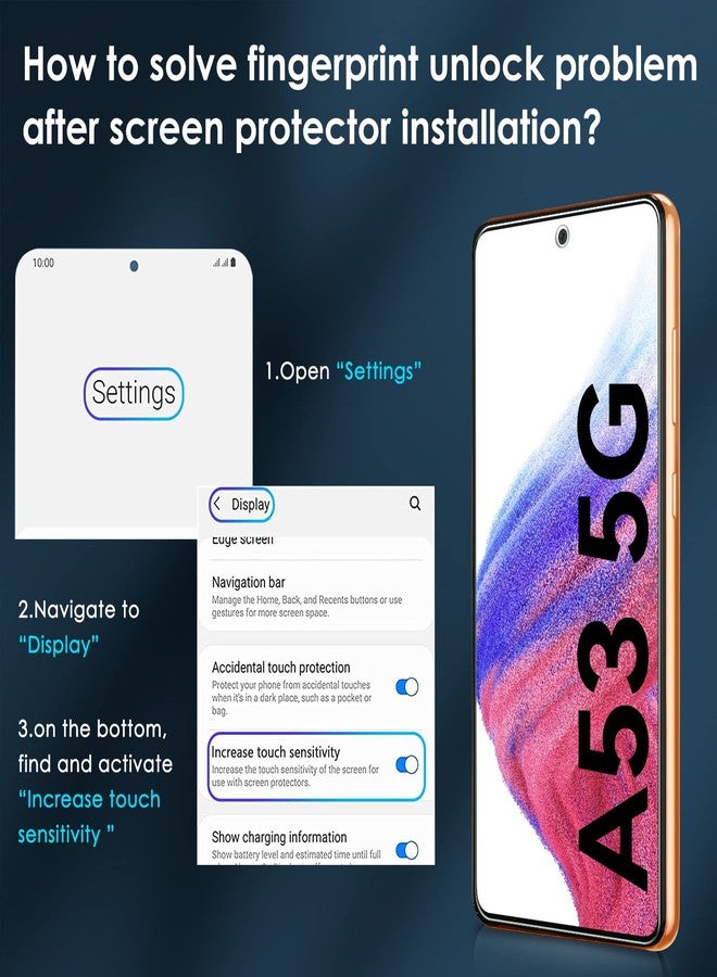 ivoler [4+2 Pack] Screen Protector for Samsung Galaxy A53 5G 6.5" 2022 [4 Pack] with [2 Pack] Camera Lens Protector Tempered Glass with [Alignment Frame] Transparent HD Clear Anti-Scratch, 6.5 inch - Image 3