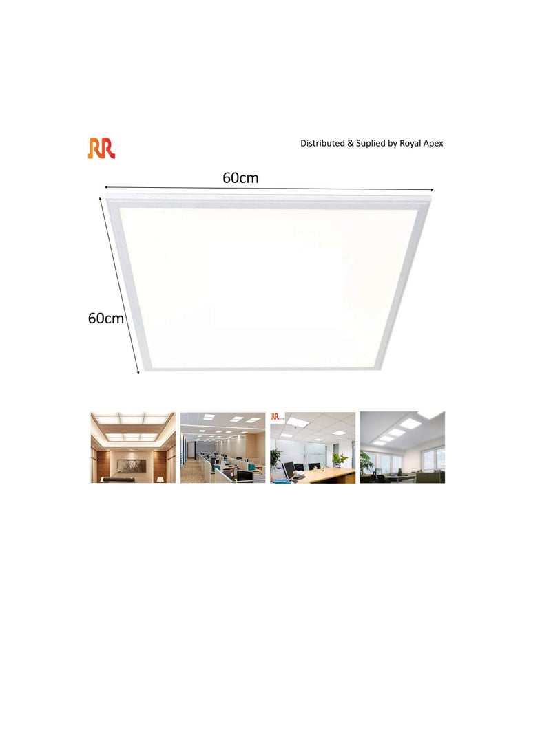 RR RR Lighting 60x60 LED Flat Panel Light 50W Edge Lit Fixture Zero UV and Flicker Free Zero Blue Light AC85-265V Drop Ceiling Light Indoor Commercial & Home Fixture (Warm White 3000K, Pack of 2)  - Image 2