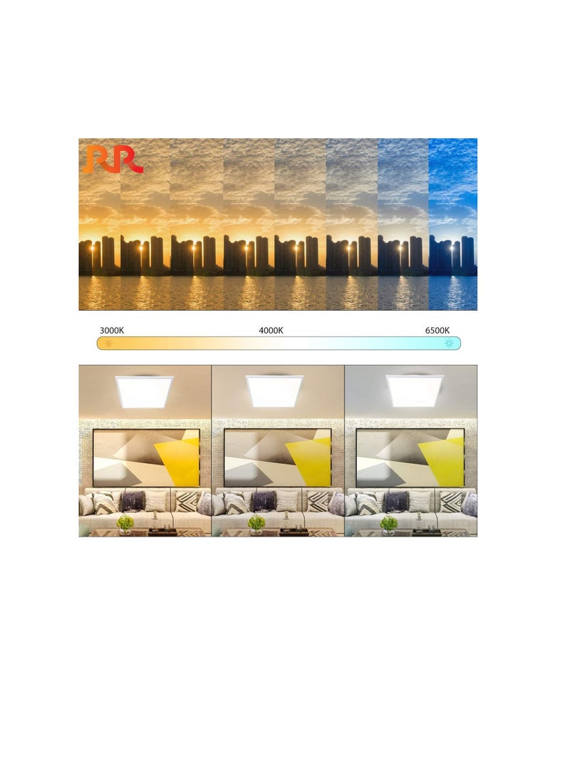 RR RR Lighting 60x60 LED Flat Panel Light 50W Edge Lit Fixture Zero UV and Flicker Free Zero Blue Light AC85-265V Drop Ceiling Light Indoor Commercial & Home Fixture (Warm White 3000K, Pack of 2)  - Image 3