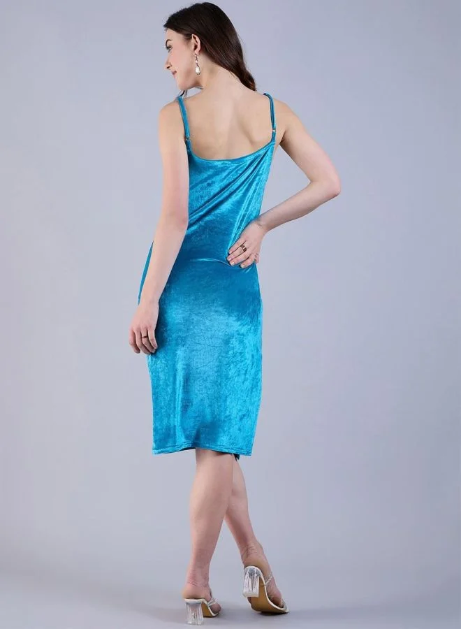 Freehand  Women Regular Fit Solid Cowl Neck Sleeveless Midi Dress for Women | Best Price UAE