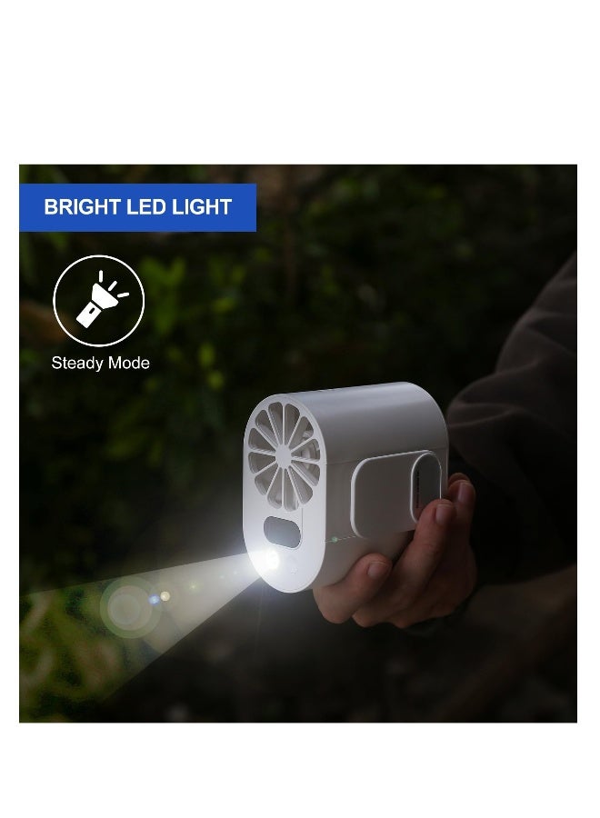 Mini Portable Waist Fan with Display, Clip on Belt Fan with Flashlight, 8000mAh Rechargeable Body Fan, Personal Shirt Fan Clip for Camping, Hiking, Gardening, Outdoor Working, Farm, White - Image 3