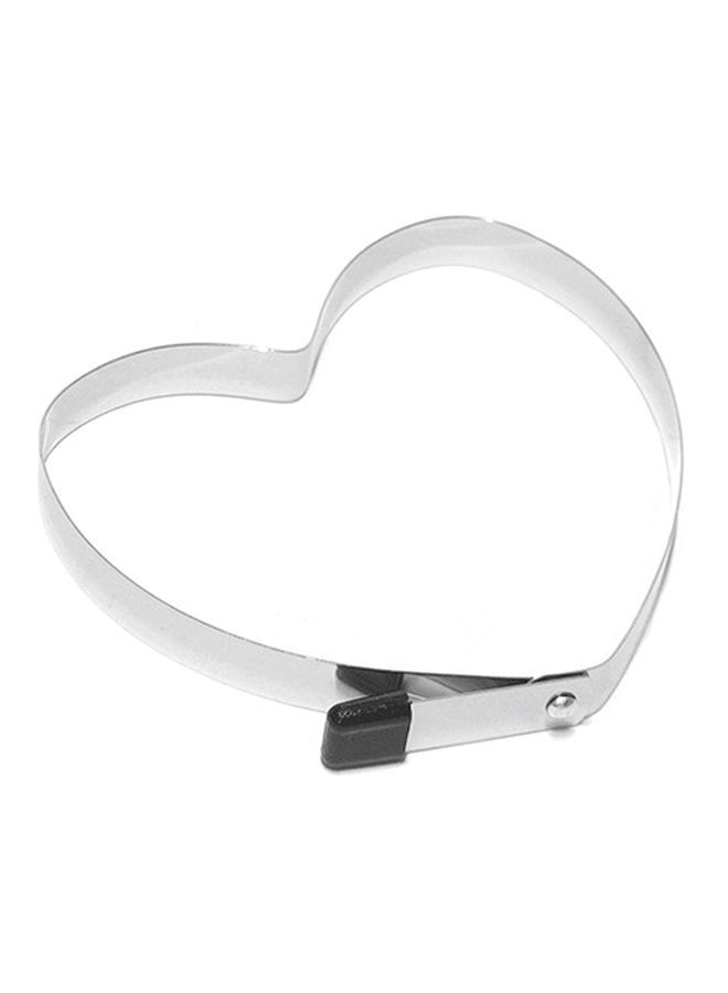 NIBEMINENT Heart Shaped Pancake Fried Egg Ring Mould Silver/Black 10x10cm - Image 3