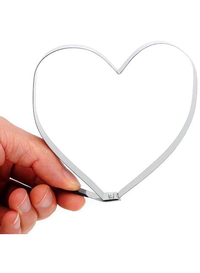 NIBEMINENT Heart Shaped Pancake Fried Egg Ring Mould Silver/Black 10x10cm - Image 5