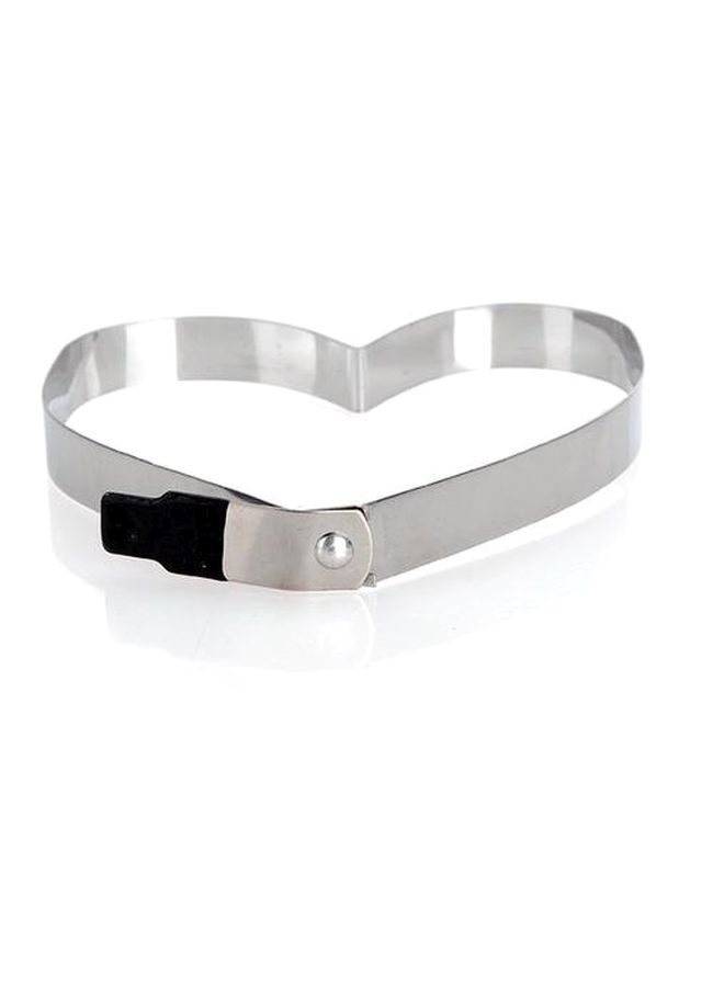 NIBEMINENT Heart Shaped Pancake Fried Egg Ring Mould Silver/Black 10x10cm - Image 2