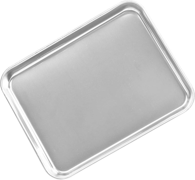 Newflager 2 Pack Large Stainless Steel Tray, Non Toxic & Healthy, Mirror Finish & Rust Free Thickening Pan, for Baking Cookie Sheet, Lab Medical Instruments, Dental, Tattoo and Surgical (16'' x 12'' x 1'') - Image 4