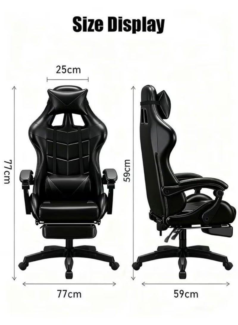 rayze Ergonomic Gaming Chair with Footrest, 135° Recline & Adjustable Height – High Back PU Leather Office Chair for Gamers & Office Use. - Image 3