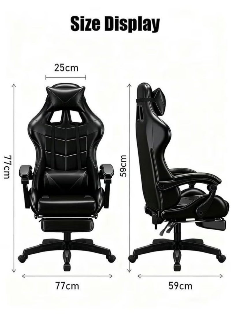 FUOE Ergonomic Gaming Chair with Footrest, 135° Recline & Adjustable Height – High Back PU Leather Office Chair for Gamers & Office Use. - Image 2