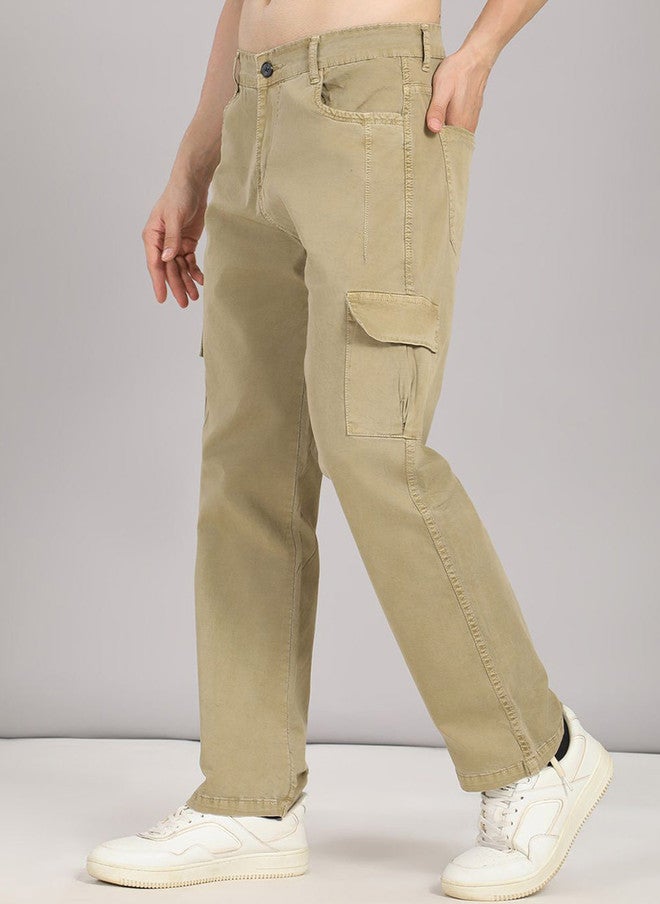 HENCE بنطلونات كارجو للرجال من هينس بتصميم مريح وساق مستقيم - سهل الغسل، ارتفاع متوسط، 6 جيوب - Image 2