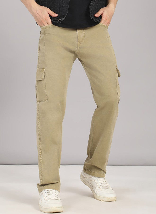 HENCE بنطلونات كارجو للرجال من هينس بتصميم مريح وساق مستقيم - سهل الغسل، ارتفاع متوسط، 6 جيوب - Image 4