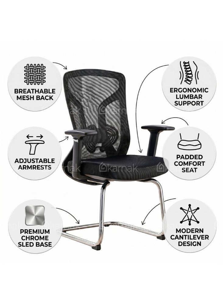 Karnak Neo Visitor Chair, Stylish Office Furniture | Comfortable 1-Seater Visitor Chair - Image 4