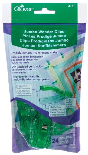 Clover Jumbo Wonder Clips 24 Count, Green - Image 1