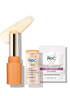 RoC RoC Multi Correxion Revive + Glow Vitamin C Eye Balm (0.14 oz) with Retinol Eye Cream Packette  - Image 1