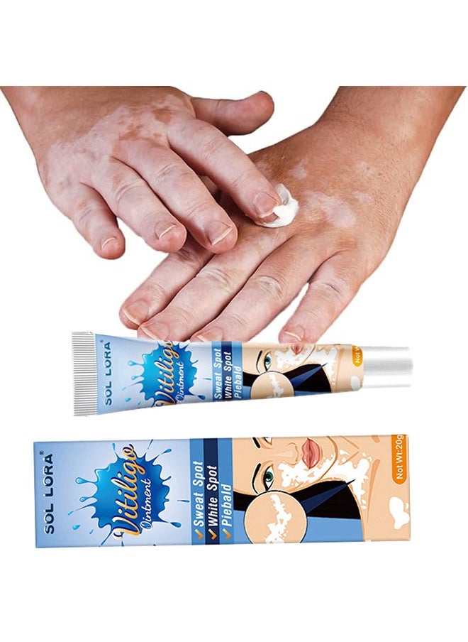 SOL LORA - Vitiligo Treatment Ointment 20g, Vitiligo Care Cream for Skin Vitiligo, Psoriasis, Leukoplakia, Reduces White Spots, Improve Skin Pigmentation Regulating - Image 1