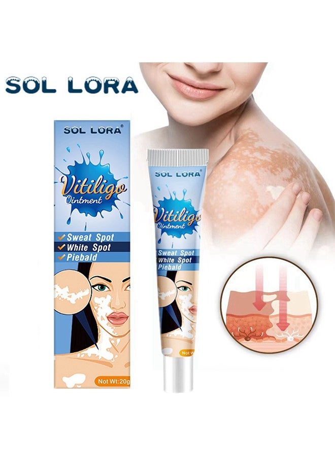 SOL LORA - Vitiligo Treatment Ointment 20g, Vitiligo Care Cream for Skin Vitiligo, Psoriasis, Leukoplakia, Reduces White Spots, Improve Skin Pigmentation Regulating - Image 1