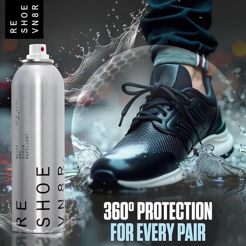 RESHOEVN8R Shoe Sneaker Boot Trainer Cleaning Kit For Suede Leather Nubuck Waterproof Protector Spray Repel, Transparent, 192 ml (Pack of 1) - Image 3