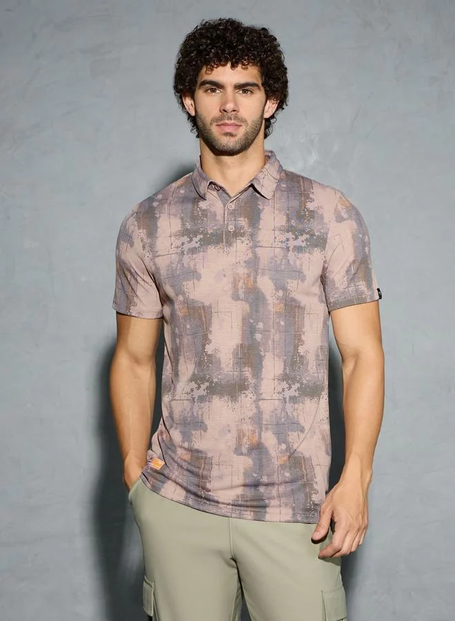 Technosport Technosport Men Printed Slim Fit Polo
