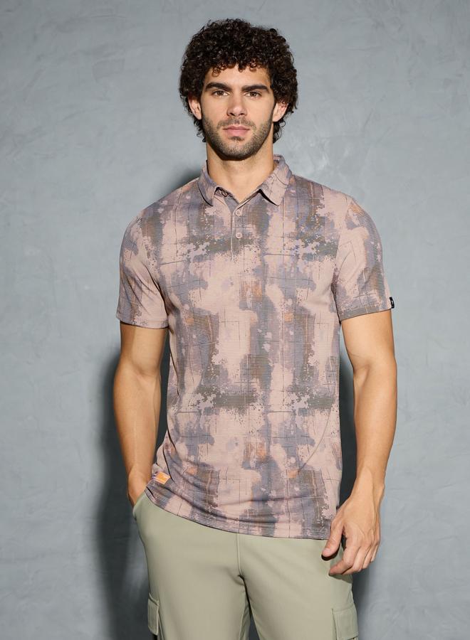 Technosport Men Printed Slim Fit Polo - Image 1