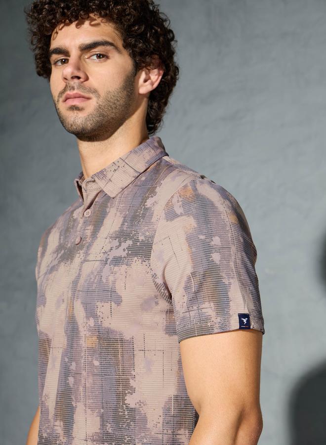 Technosport Men Printed Slim Fit Polo - Image 3