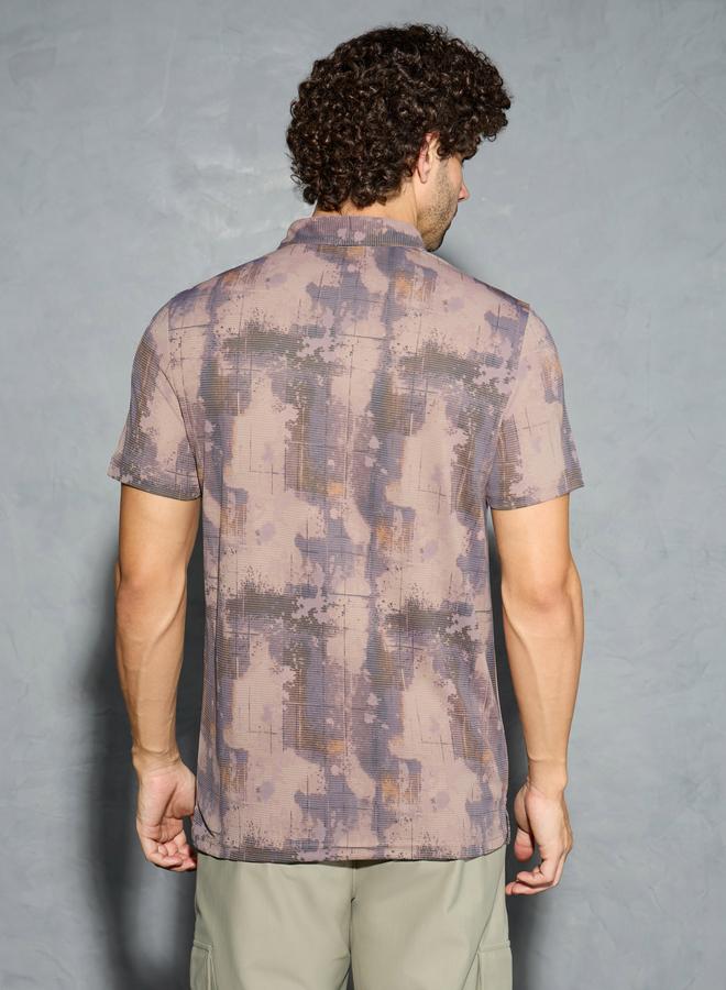 Technosport Men Printed Slim Fit Polo - Image 4