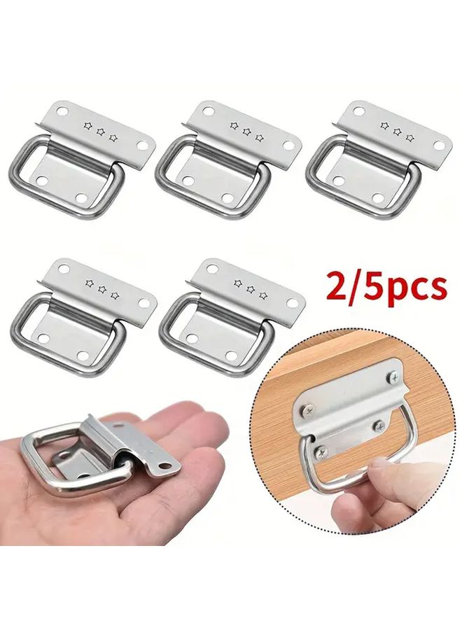 2 5pcs Folding Handle Tool Box Hardware Handles For Drawer Cabinet Door - Image 1