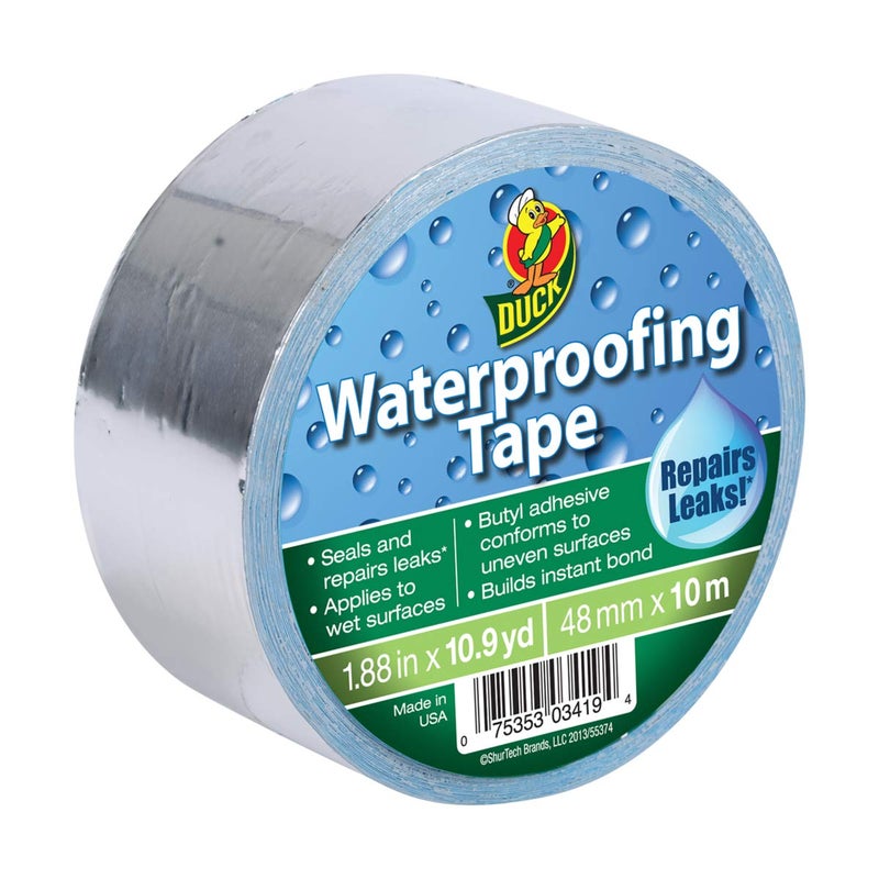 Duck Brand Waterproofing Tape, Silver, 1.88 Inches x 10.9 Yards, 1 Roll (280355) - Image 4