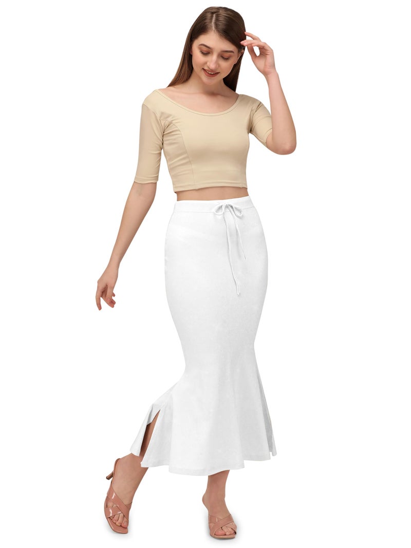 VALLEY Lycra Saree Shapewear Petticoat for Women, Women's Blended Saree Shapewear (in, Alpha, S, Regular, Taffy) (in, Alpha, S, Regular, White) - Image 2