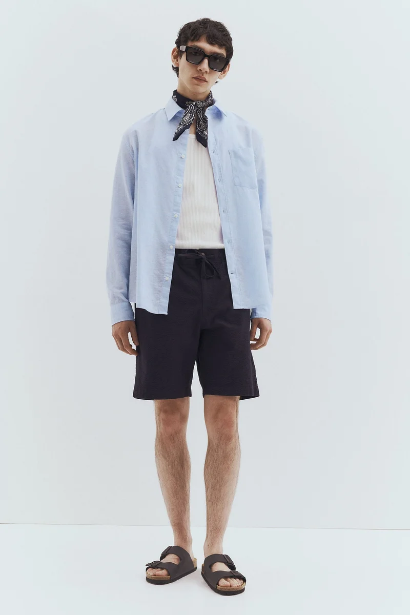 H&M Regular Fit Linen-blend shirt