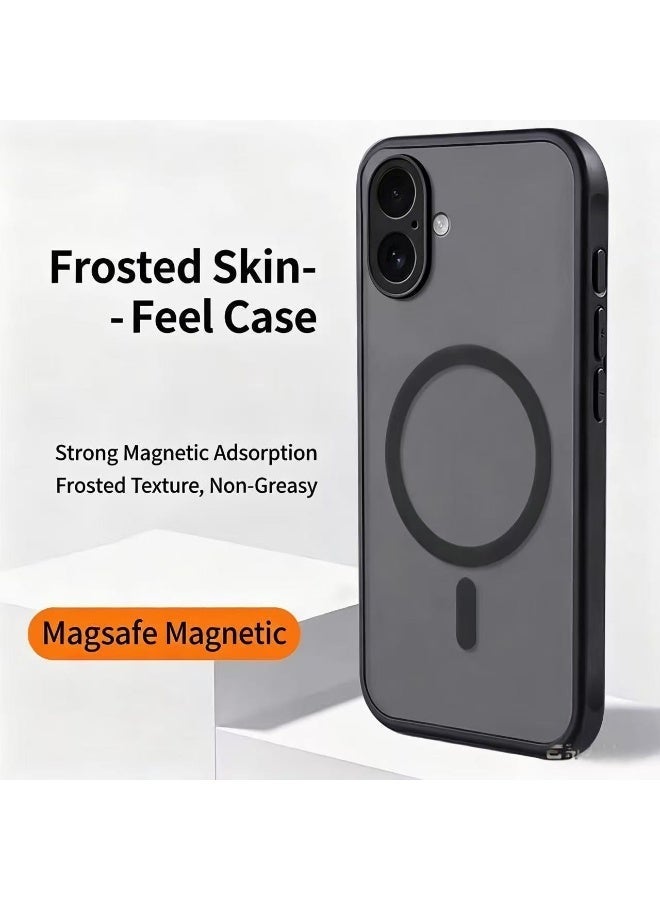 Black Magnetic Phone Case for iPhone 16 Plus Shockproof Slim Luxury Minimalist - Image 4