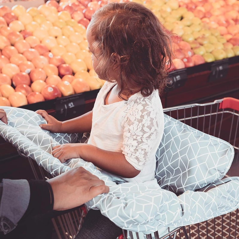 Diono Shop 'n Go Cart Liner, Shopping Cart Cover for Baby, Restaurant High Chair Cover for Baby, Infant, Toddler, Machine Washable, Blue - Image 2