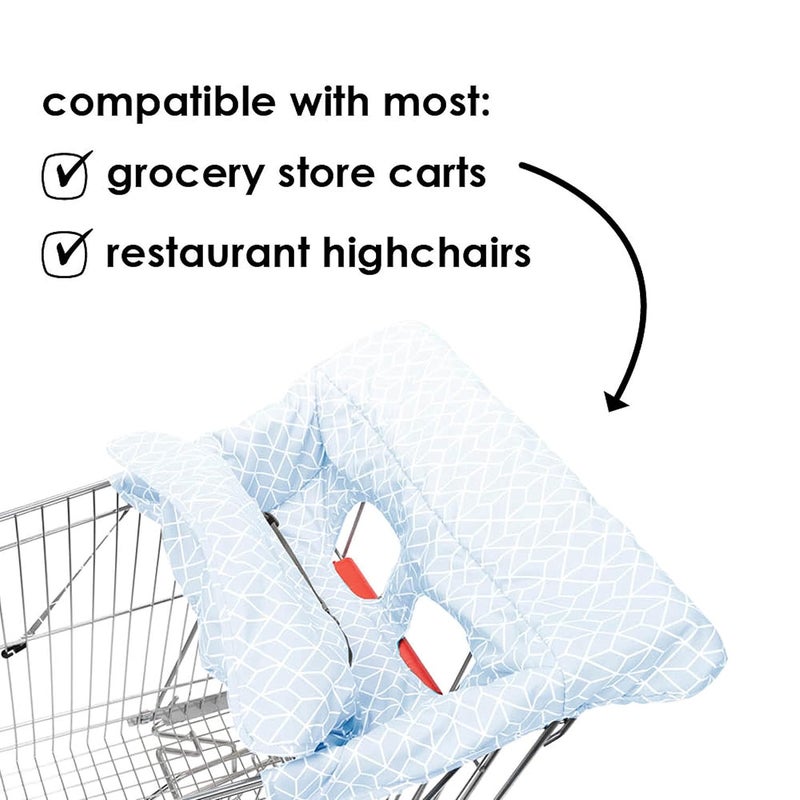 Diono Shop 'n Go Cart Liner, Shopping Cart Cover for Baby, Restaurant High Chair Cover for Baby, Infant, Toddler, Machine Washable, Blue - Image 5