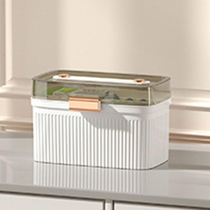 Zerodis Household Box,Portable Transparent Plastic Double Layer Medical Container First Aid Case Medical Case Family Box Organizer with Security Lock (White) - Image 5