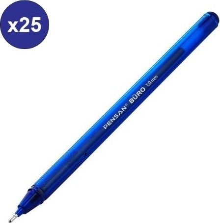 Pensan Ballpoint Pen 2270 Office 1.0 mm 25 Pack Blue