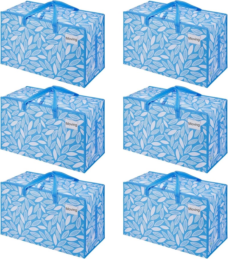 VENO 102 Litre Large Storage Bag with Lid, Durable Handles and Zippers for Moving, Clothes Storage, Home Supplies, Water Resistant (Spring Breeze, Pack of 6) - Image 1