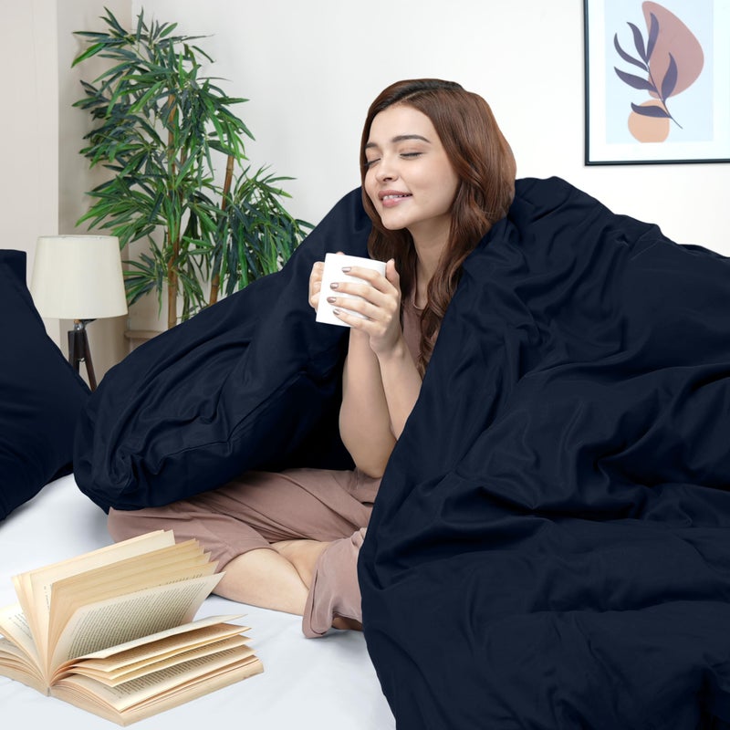 Utopia Bedding Duvet Cover King Size - 1 Comforter Cover with 2 Pillow Shams - 3 Pieces Bedding Duvet Cover with Zipper Closure - Soft Brushed Microfiber, 104 X 90 Inches (Navy) - Image 3