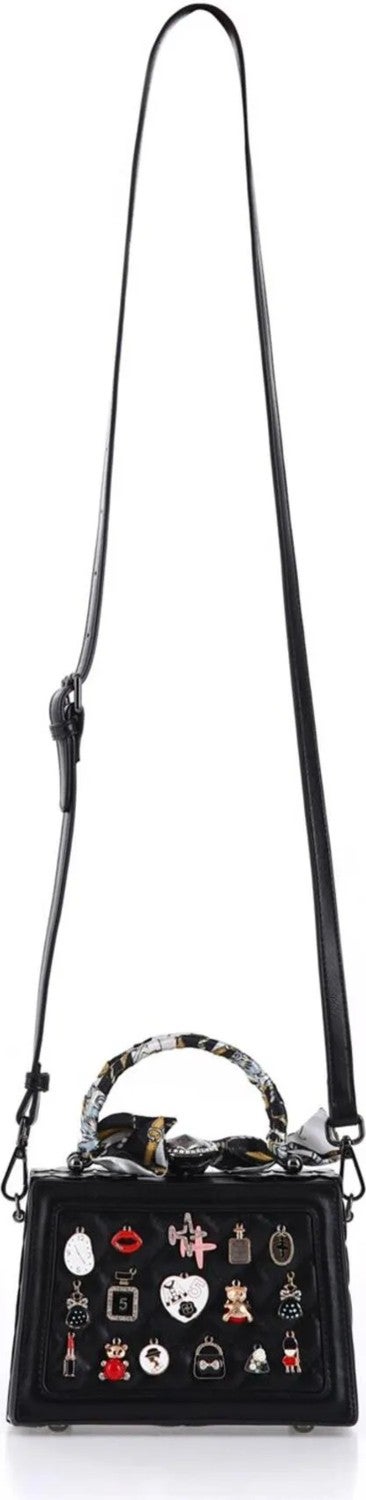 Elatae Women's Shoulder Strap Stone Evening Dress Daily Hand Bag Black 17131  - Image 1