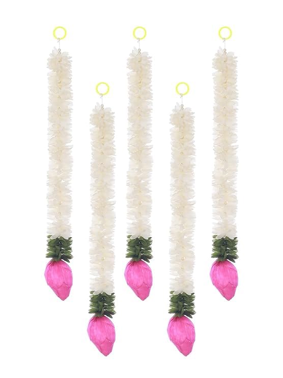 Generic SHRI MATAJI Store 5 Pcs Lotus Hangings for Decoration Home Decor Wall Door Mandir Pooja Room Office Birthday Wedding Stage Backdrop Decorative Items 373 cm Each  - Image 3