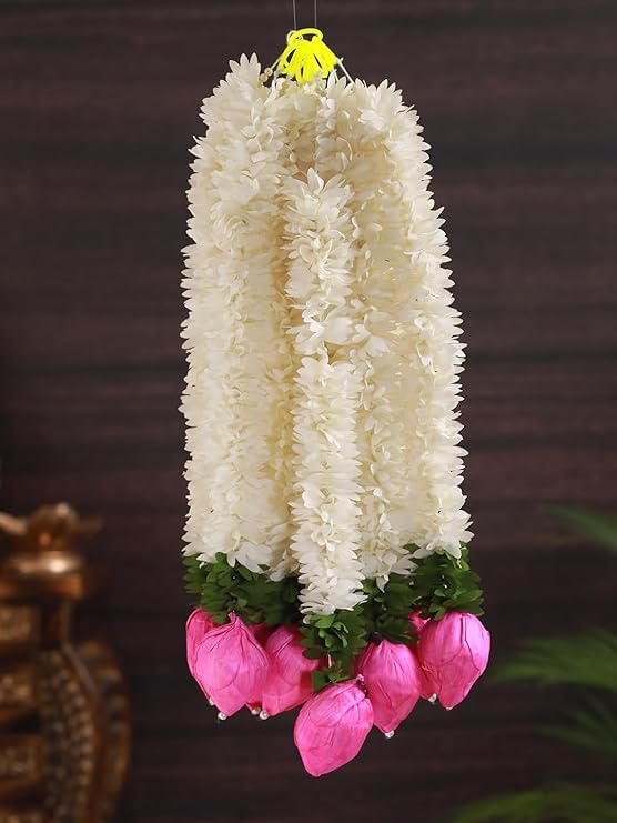 Generic SHRI MATAJI Store 5 Pcs Lotus Hangings for Decoration Home Decor Wall Door Mandir Pooja Room Office Birthday Wedding Stage Backdrop Decorative Items 373 cm Each  - Image 5