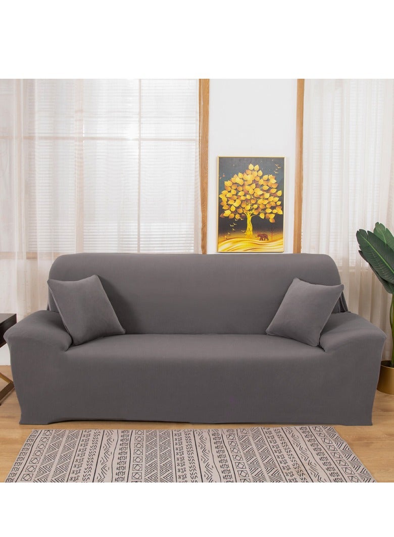 DUNISO Sofa cover, elastic sofa protective cover, anti slip furniture cover, anti fouling and wear resistant, suitable for all seasons, suitable for three seater sofas, 190 to 230cm，grey - Image 1