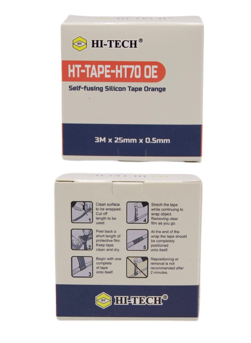 هاي-تيك شريط سيليكون HI-TECH - شريط سيليكون ذاتي الانصهار، مقاوم للماء ومقاوم للحرارة للعزل الكهربائي، والإصلاحات الطارئة، وتسريبات الرادياتير. - Image 5