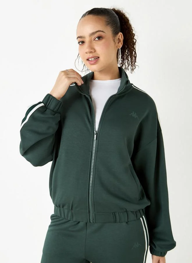Kappa Logo Detail Sweatshirt with Long Sleeves and Pockets