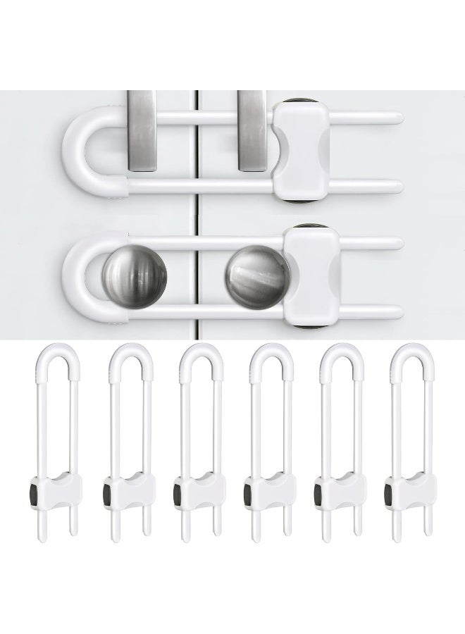 SPISPI Baby Proofing Cabinets, Cabinet Locks for Babies, U-Shaped Child Locks for Cabinets, Child Proof Cabinet Latches, Child Safety Cabinet Locks with Adjustable (Pack of 6) - Image 1