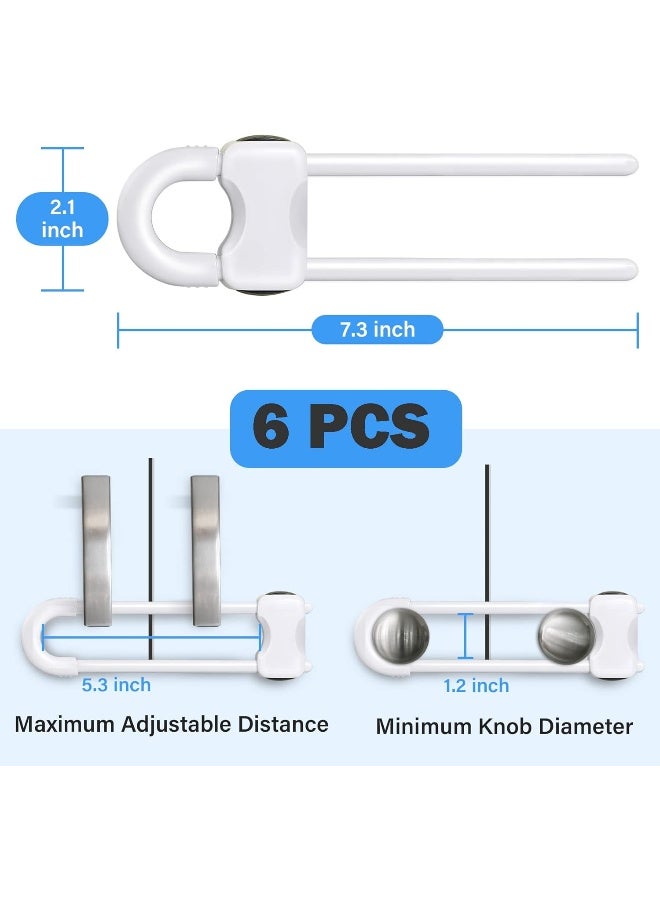 SPISPI Baby Proofing Cabinets, Cabinet Locks for Babies, U-Shaped Child Locks for Cabinets, Child Proof Cabinet Latches, Child Safety Cabinet Locks with Adjustable (Pack of 6) - Image 2