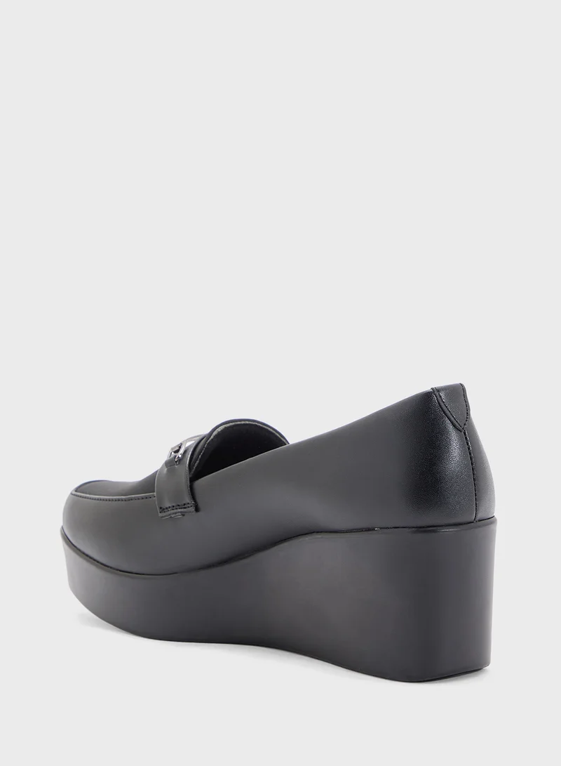 Pink Step Wedged Moccasin